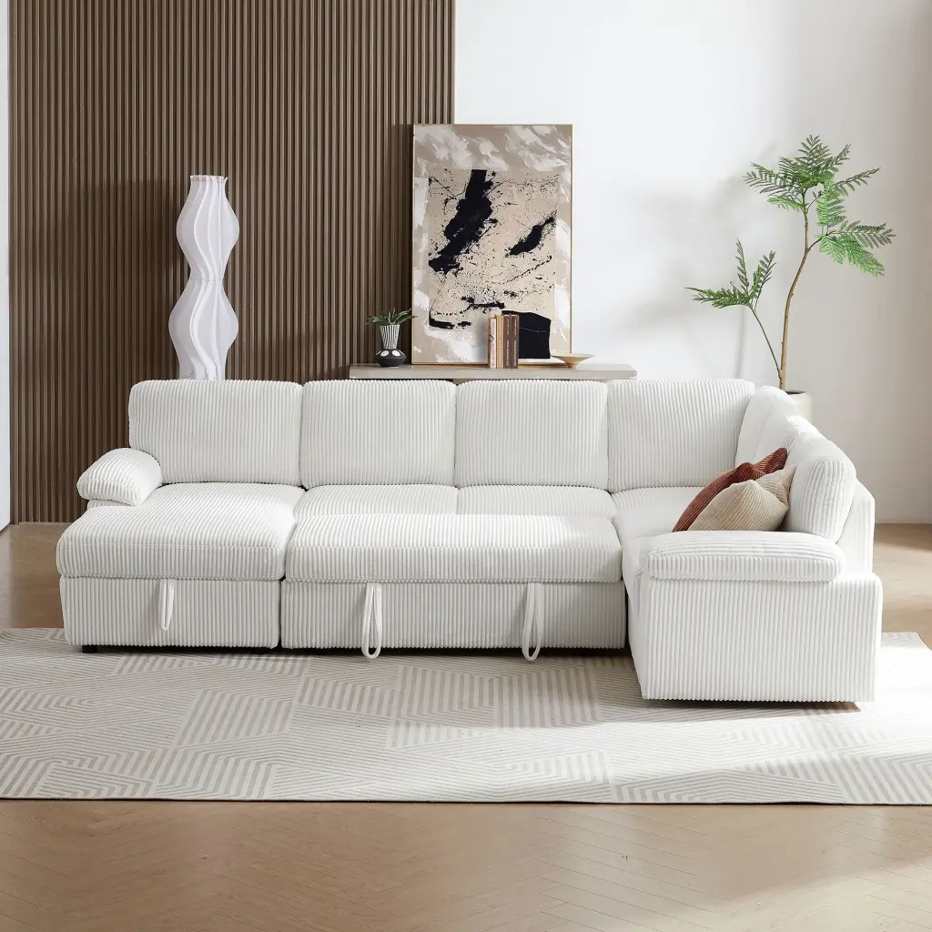 OYang Modular Sectional Sofa Set L Shape U Shape Storage Convertible