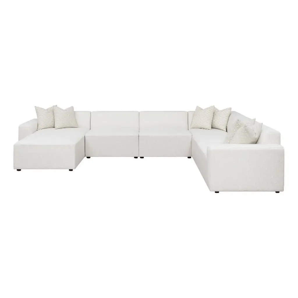 Pemberly Row 7-piece Fabric Upholstered Modular Sectional Pearl