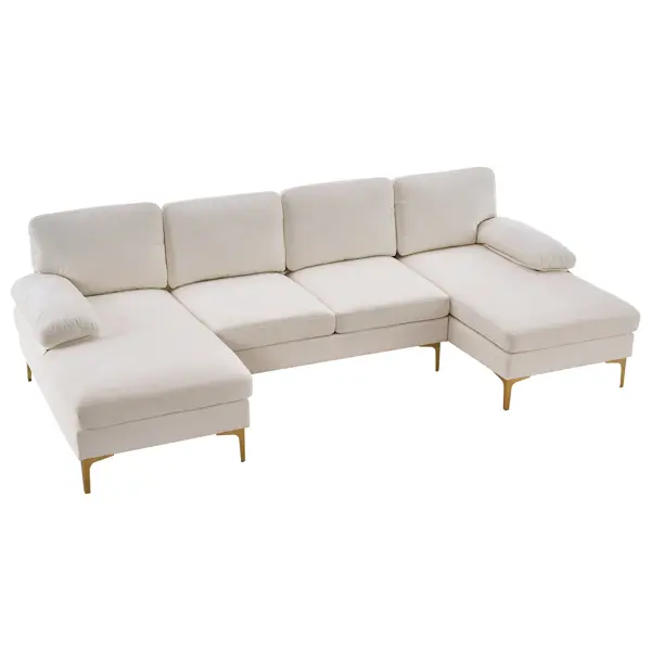U-Shaped 4-Seat Indoor Modular Sofa Creamy-White SaleYee
