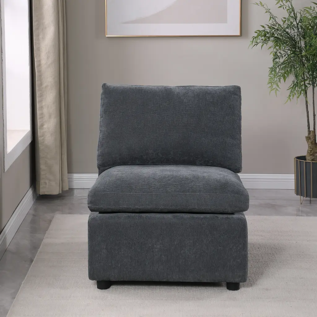 125 Modular Sectional Sofa Convertible U Shaped Sofa Couch Ottomans and Reversible Chaise Grey Sienwey