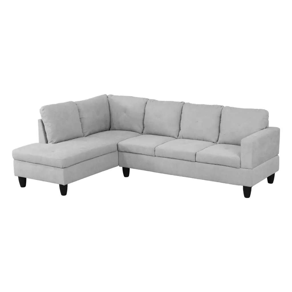 Modular L-Shaped Sectional Sofa Storage and 2 Pillows 4-Seat Sofa Chaise Living Room or Office Grey White Sienwey