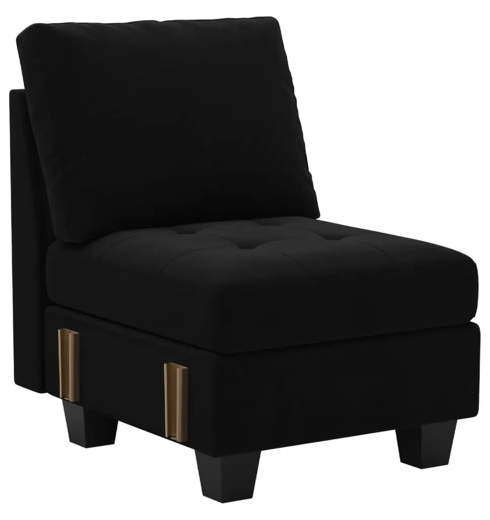 Superwum Velvet Single Seat Module Modular Sectional Sofa Couch Modern Fabric Black