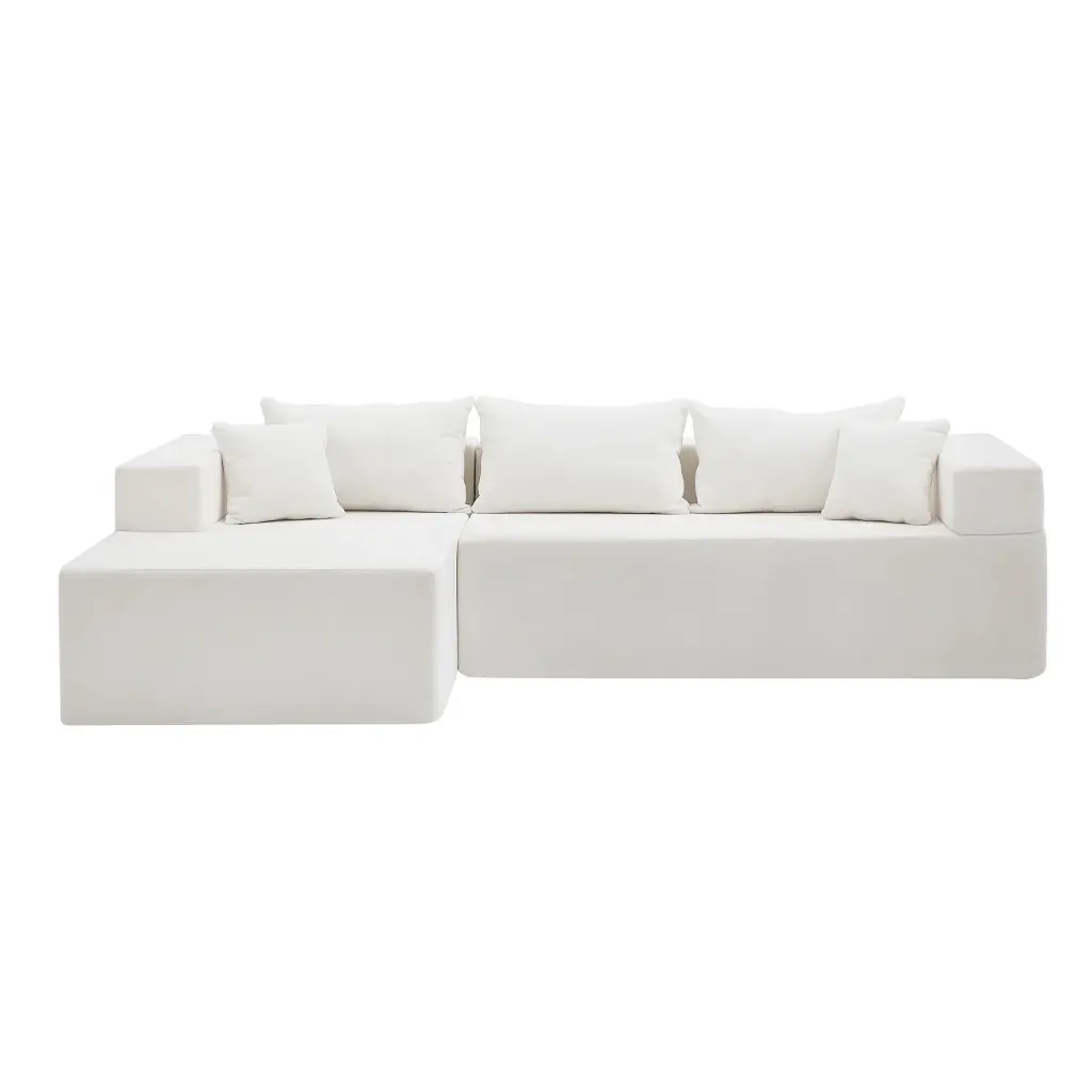 L-Shape Modular Sectional Living Room Sofa Set 16.53 Inch Cushion Heightening Beige unknown