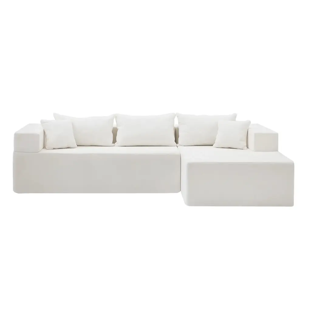 L-Shape Modular Sectional Living Room Sofa Set 16.53 Inch Cushion Heightening Beige unknown