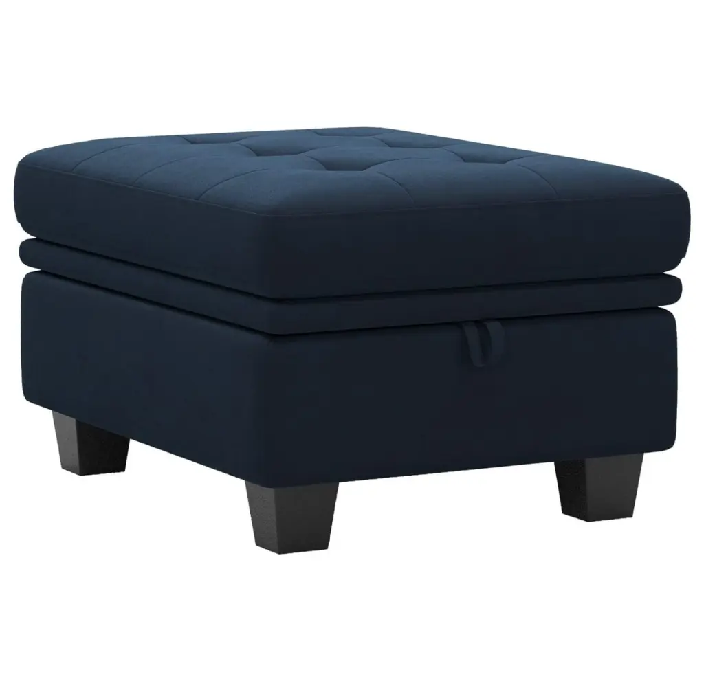 XylehR Velvet Armrest Module Modular Sectional Sofa Couch Side Armrest Ottoman Blue