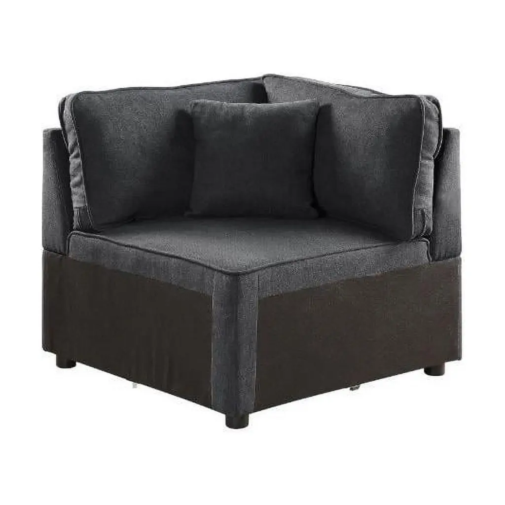 Acme Furniture 33x33x29 Silvester Modular Wedge Sectional Unit Pillow Gray Fabric