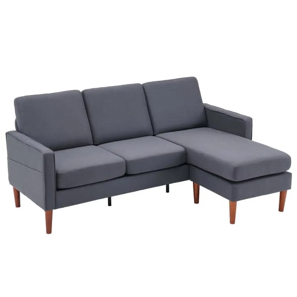 Bornmio 182x73x73cm Fabric Art 2nd Generation American Armrest 3 Person Modular Sofa Dark Grey