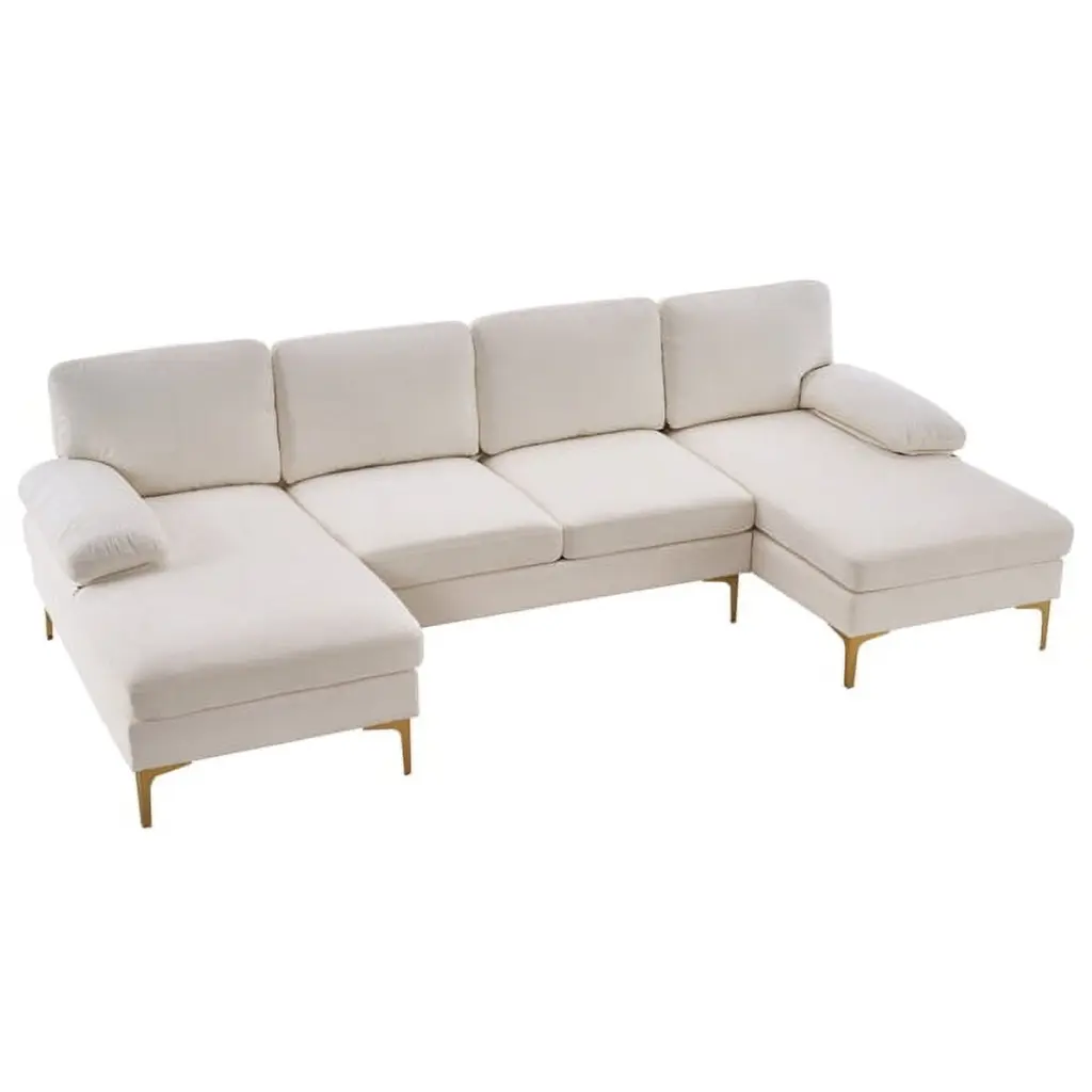 Bornmio U-Shaped 4-Seat Indoor Modular Sofa Creamy-White Living Room