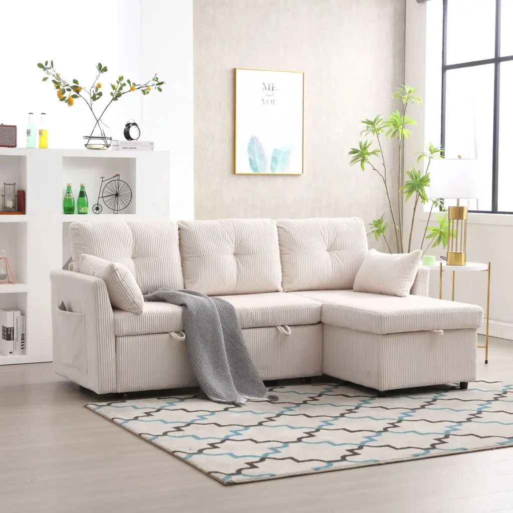 Modular Sectional Sofa L Shaped Couch Reversible Chaise and Storage Seats CNCJ