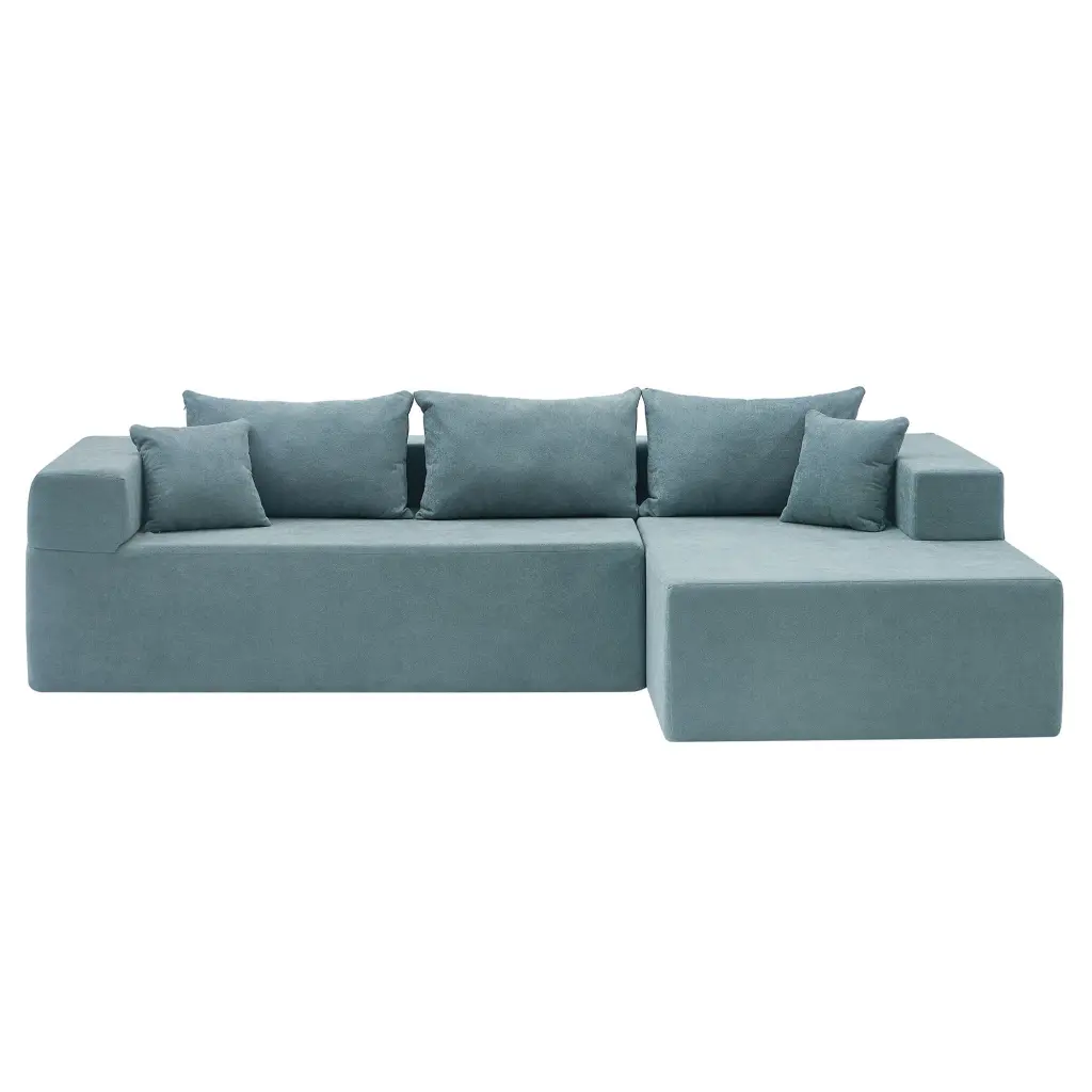 DeeHome Modular Sectional Living Room Sofa Set Upholstered Sleeper Sofa 2 PC Free Combination L-Shape Living Room Bedroom ...