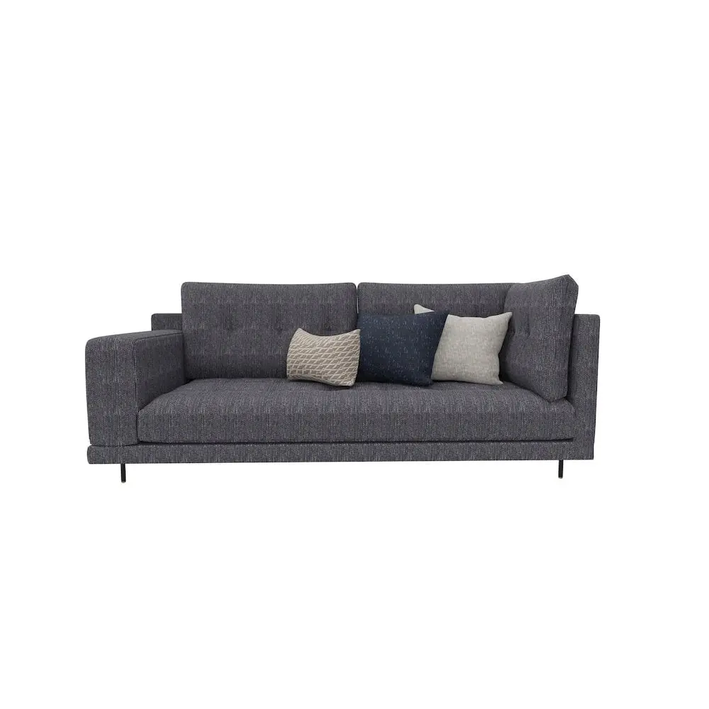 Enza Home Arte 3-Seater Fabric Left Hand Facing Sofa Module Blue-Gray - Modular Sectional Sofa