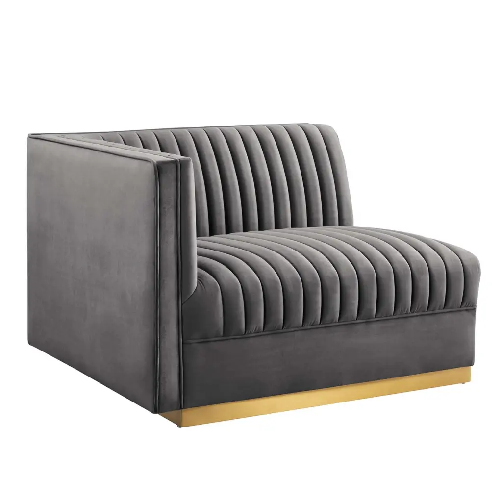 Glamorous Sanguine Velvet Modular Sectional Sofa Chair Retro Modern Design Living Room Ergode