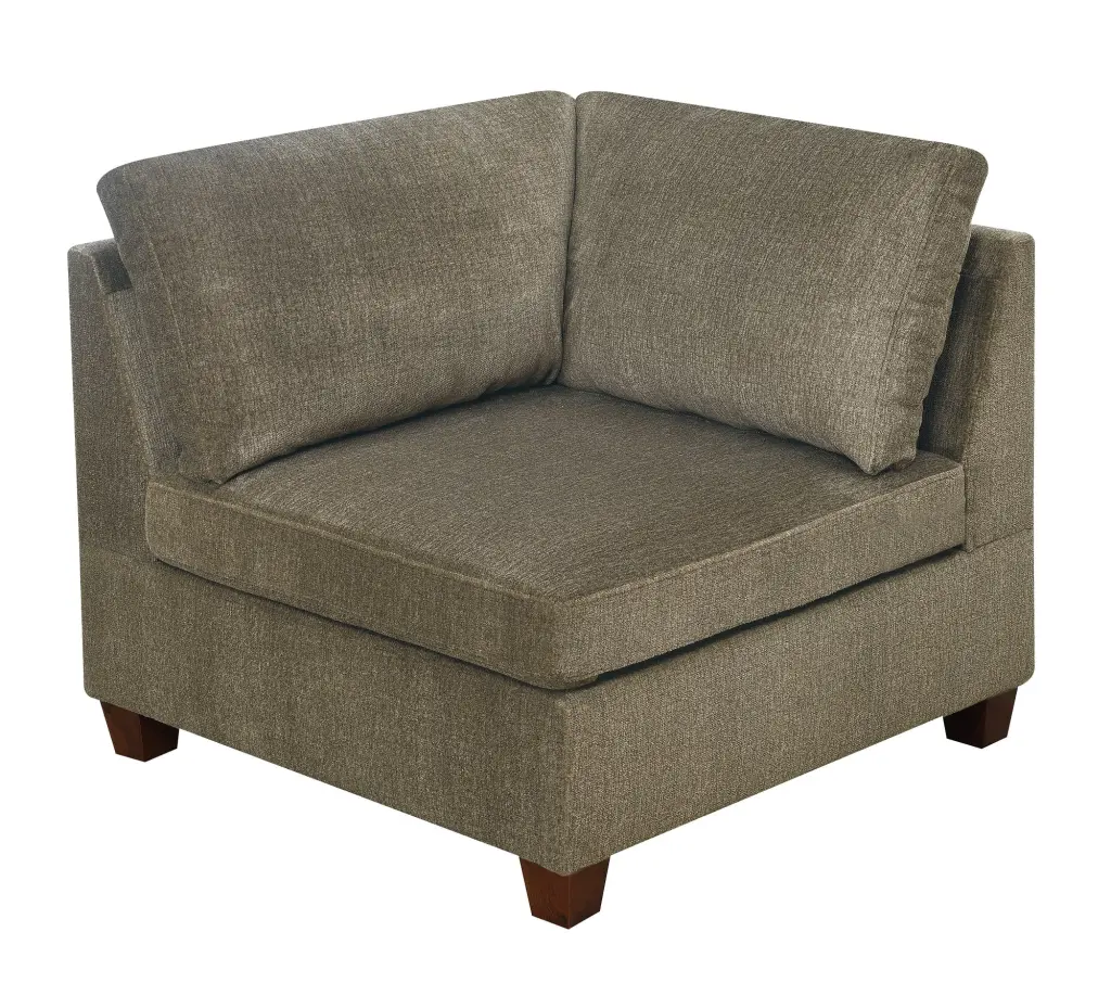 Homiyad Contemporary 1pc Corner Wedge Tan Chenille Fabric Modular Sofa Living Room Furniture