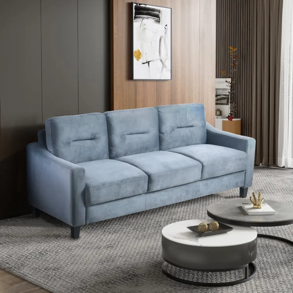Comfortable Modular Sectional Sofa Plush Velvet Upholstery Detachable Design Premium Sponge HOMXIAOWO