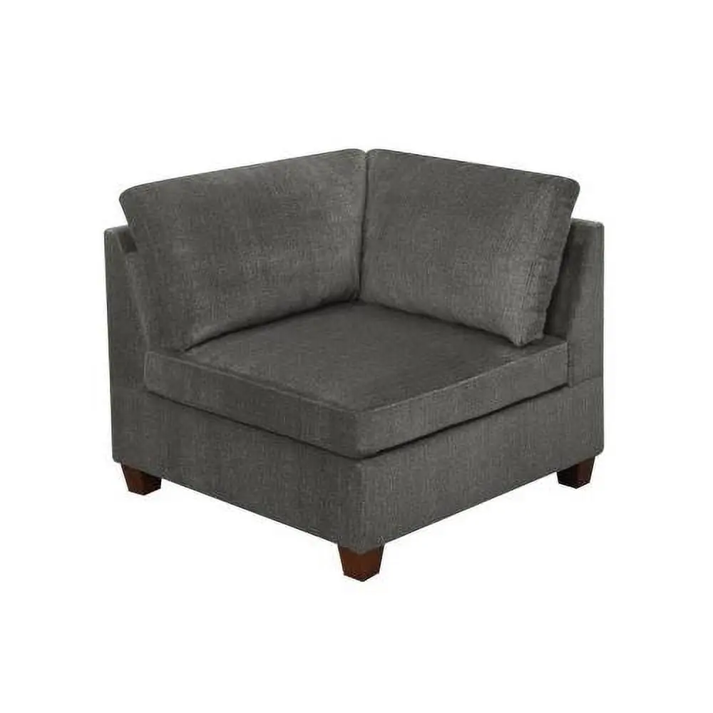 1pc Corner Wedge Grey Chenille Fabric Modular Sofa Living Room Furniture Comfortable Sectional Couch Hypeshops