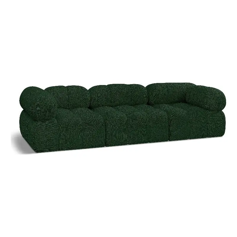Meridian Furniture Ames Green Boucle Fabric Modular Sofa - Modern Living Room Sectional
