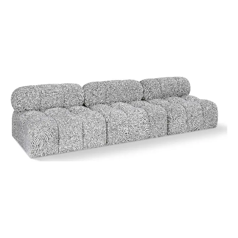 Meridian Furniture Ames Grey Boucle Fabric Modular Sofa Modern Living Room
