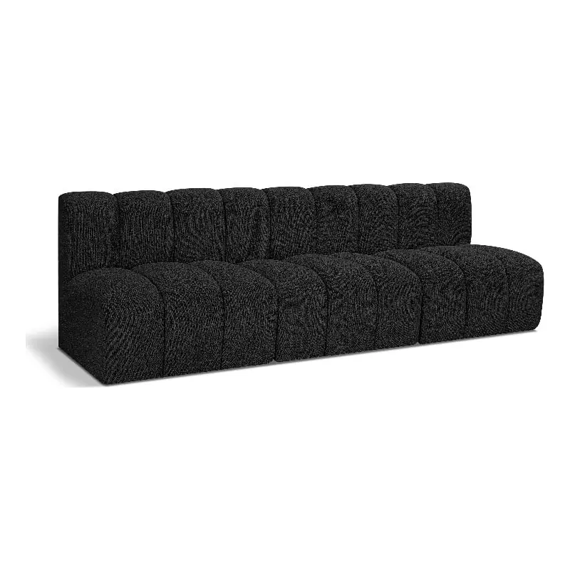 Meridian Furniture Arc Black Boucle Fabric Modular Sofa