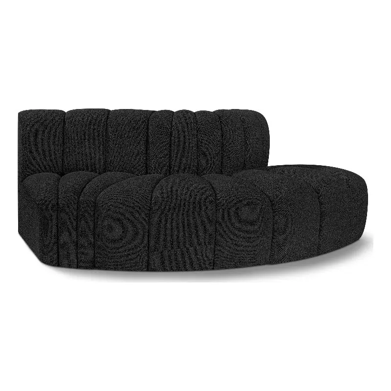 Meridian Furniture Arc Black Boucle Fabric Modular Sofa Modern Living