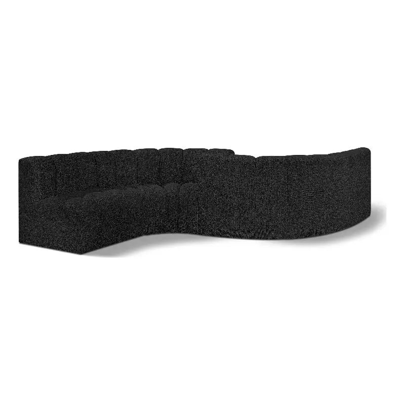 Meridian Furniture Arc Black Boucle Fabric Modular Sofa Contemporary