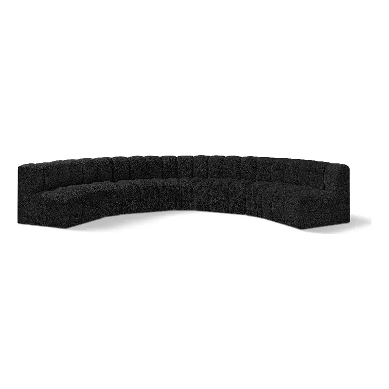 Meridian Furniture Arc Black Boucle Fabric Modular Sofa - Luxe Sectional Sofa