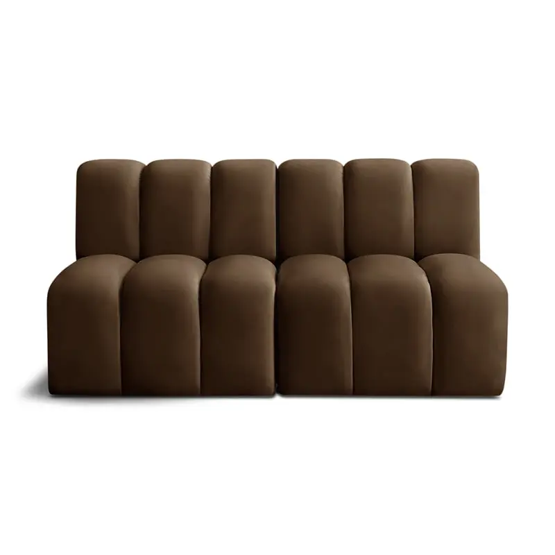 Meridian Furniture Arc Brown Velvet Modular Sofa - Luxurious Comfort Modern Living Room
