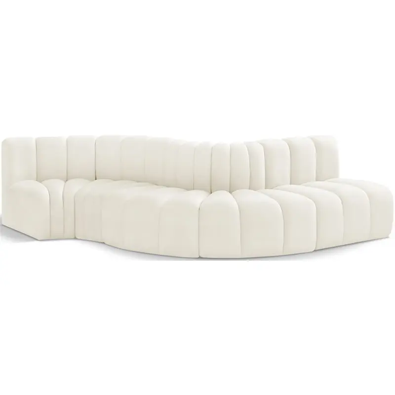 Meridian Furniture Arc Cream Velvet Modular Sofa