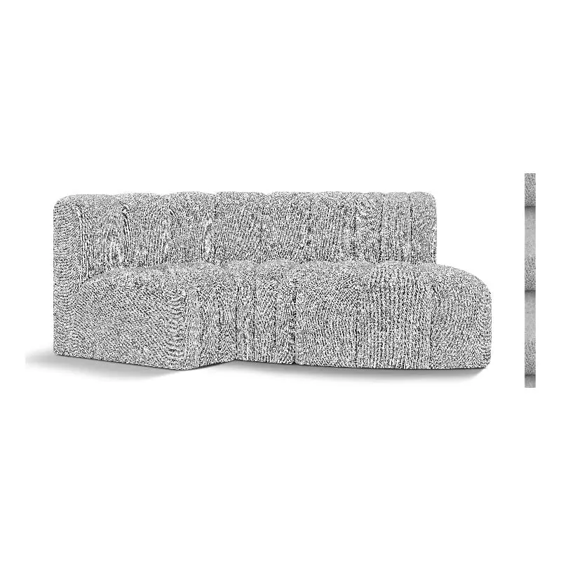 Meridian Furniture Arc Grey Boucle Fabric Modular Sofa Modern Homes