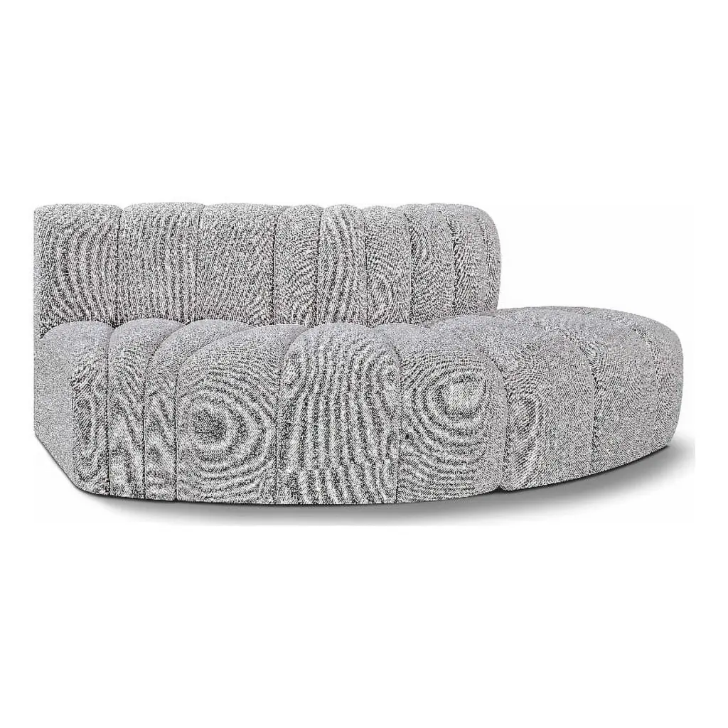Meridian Furniture Arc Grey Boucle Fabric Modular Sofa Stylish Living