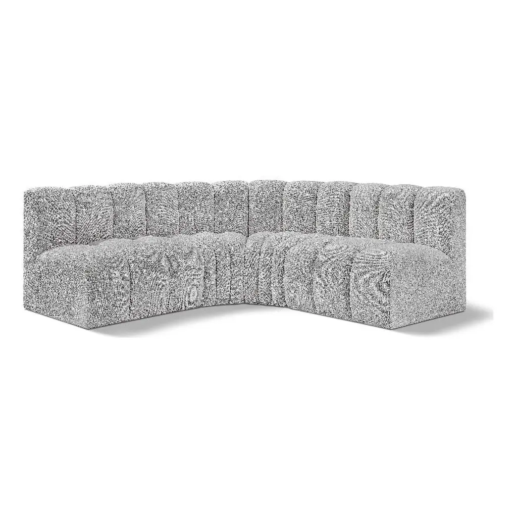 Meridian Furniture Arc Grey Boucle Fabric Modular Sofa