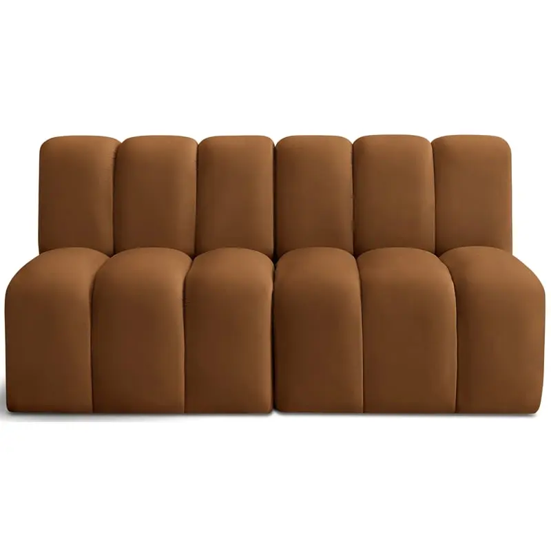 Meridian Furniture Arc Saddle Velvet Modular Sofa Contemporary Living Room Sectional