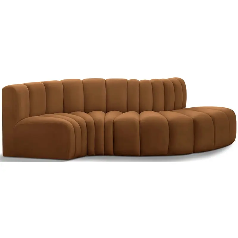 Meridian Furniture Arc Saddle Velvet Modular Sofa - Luxurious Velvet Upholstery, Modern Design