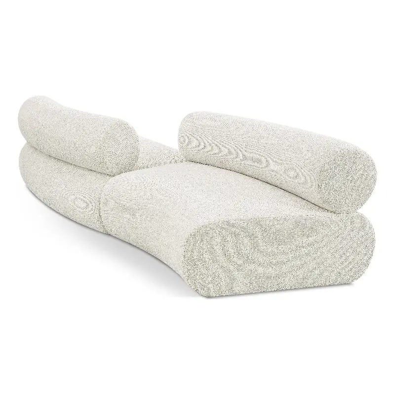 Meridian Furniture Bale Cream Chenille Fabric Modular Sofa Living Room