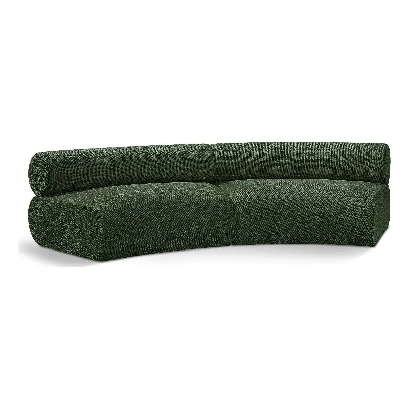 Meridian Furniture Bale Green Chenille Fabric Modular Sofa - Modern Living Room Sectional