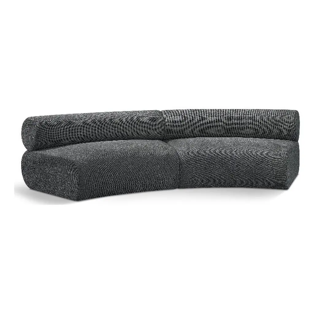 Meridian Furniture Bale Grey Chenille Fabric Modular Sofa Stylish Living Room Sofa