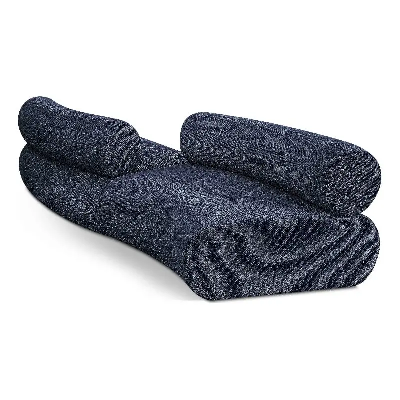 Meridian Furniture Bale Navy Chenille Fabric Modular Sofa Contemporary Living Room Sofa