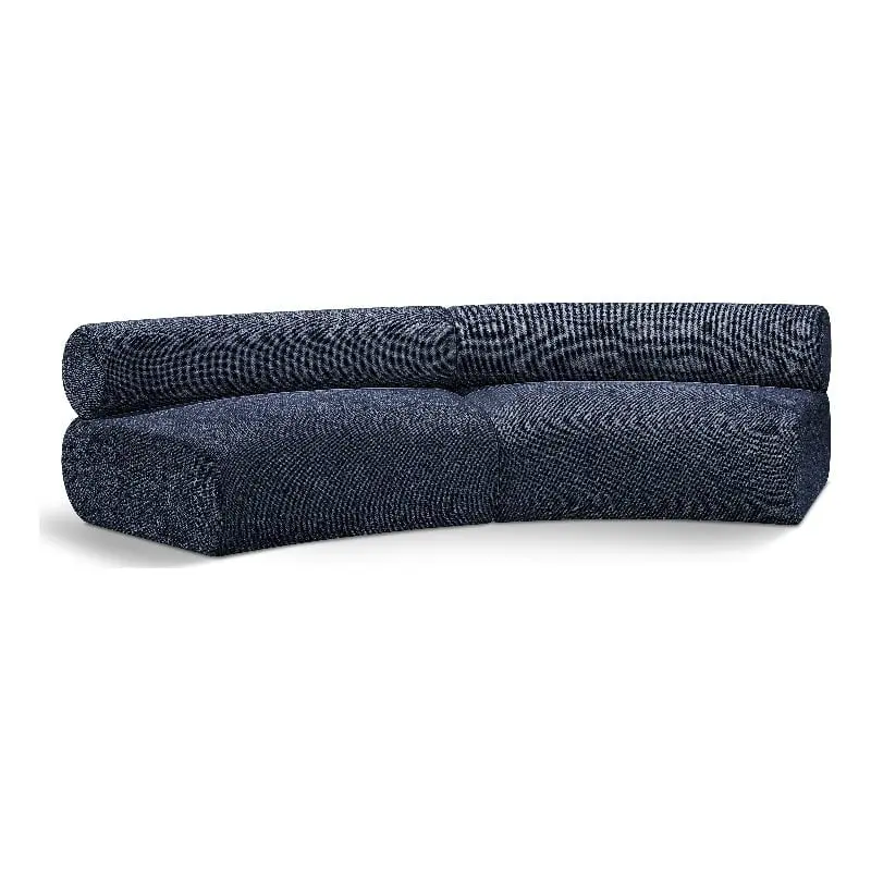 Meridian Furniture Bale Navy Chenille Fabric Modular Sofa Elegant Living Room Sofa