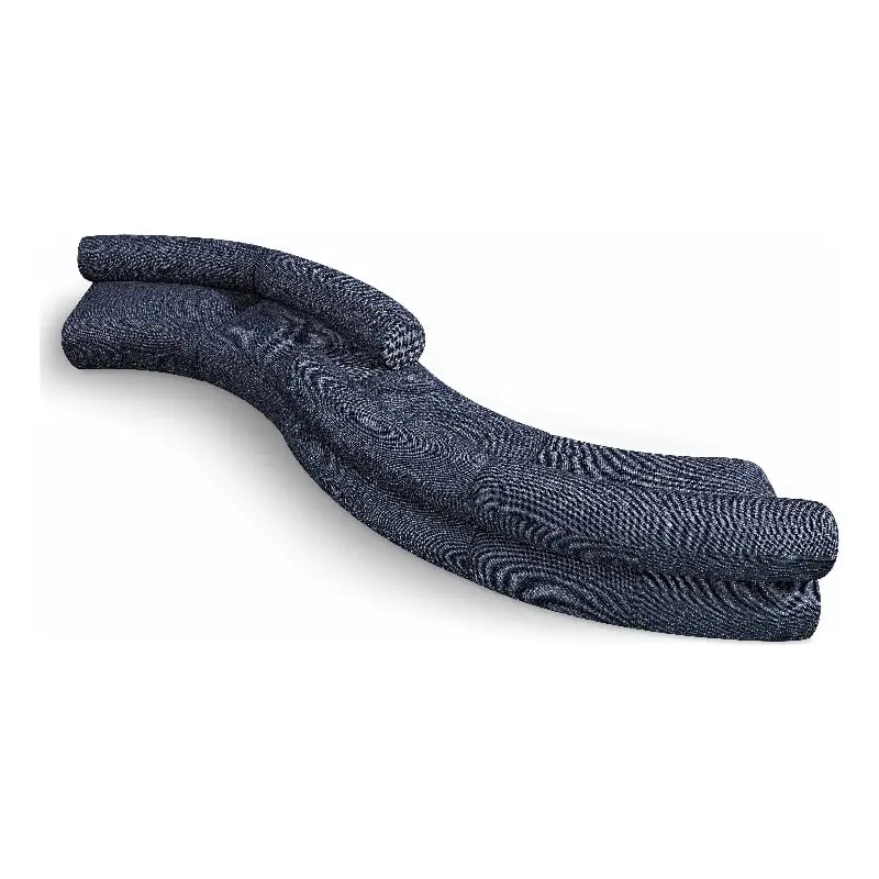 Meridian Furniture Bale Navy Chenille Fabric Modular Sofa Living Room