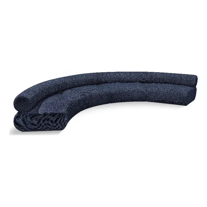 Meridian Furniture Bale Navy Chenille Fabric Modular Sofa - Deep Seated Sectional
