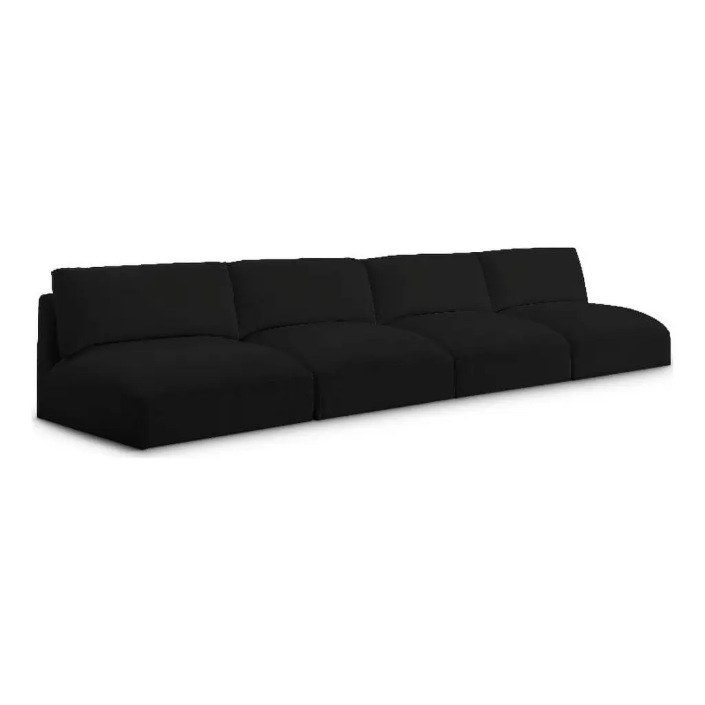 Meridian Furniture Ease Black Fabric Modular Sofa Modern Living Spaces