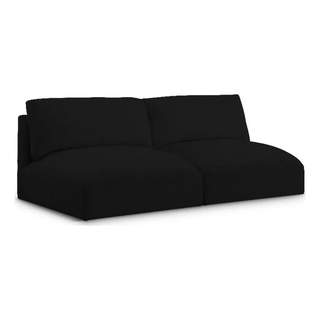 Meridian Furniture Ease Black Fabric Modular Sofa - Customizable Living Room Seating Solution