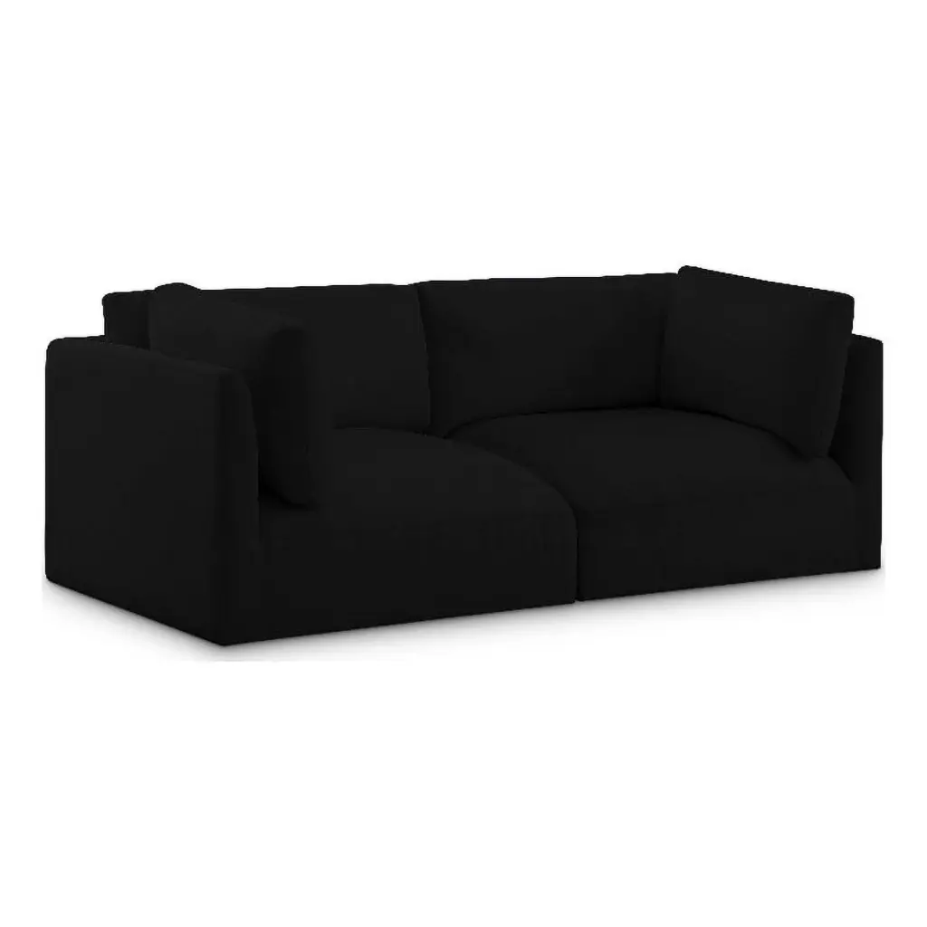 Meridian Furniture Ease Black Fabric Modular Sofa - Modern Living Room Seating Solution