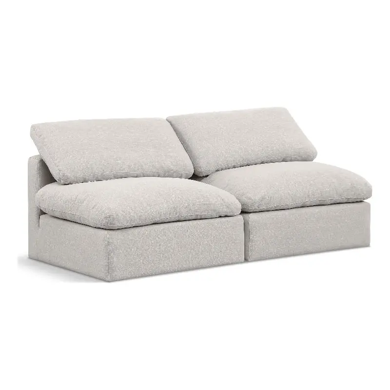 Meridian Furniture Indulge 70 Contemporary Cream Fabric Modular Sofa