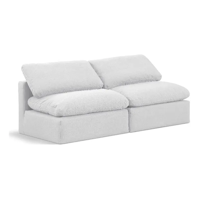 Meridian Furniture Indulge 70 Contemporary Fabric Modular Sofa White