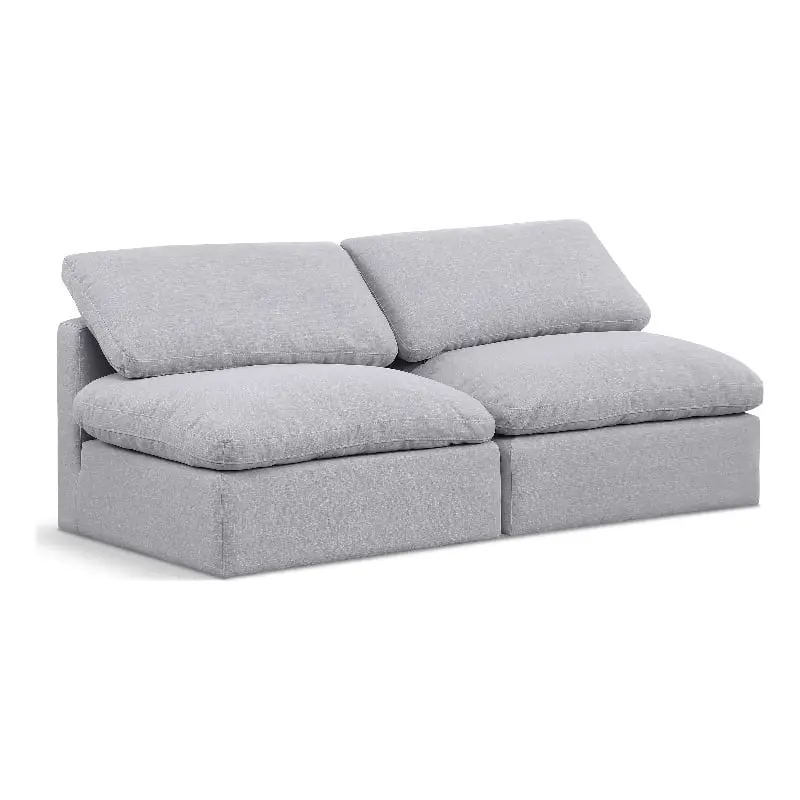 Meridian Furniture Indulge 70 Contemporary Gray Linen Modular Sofa