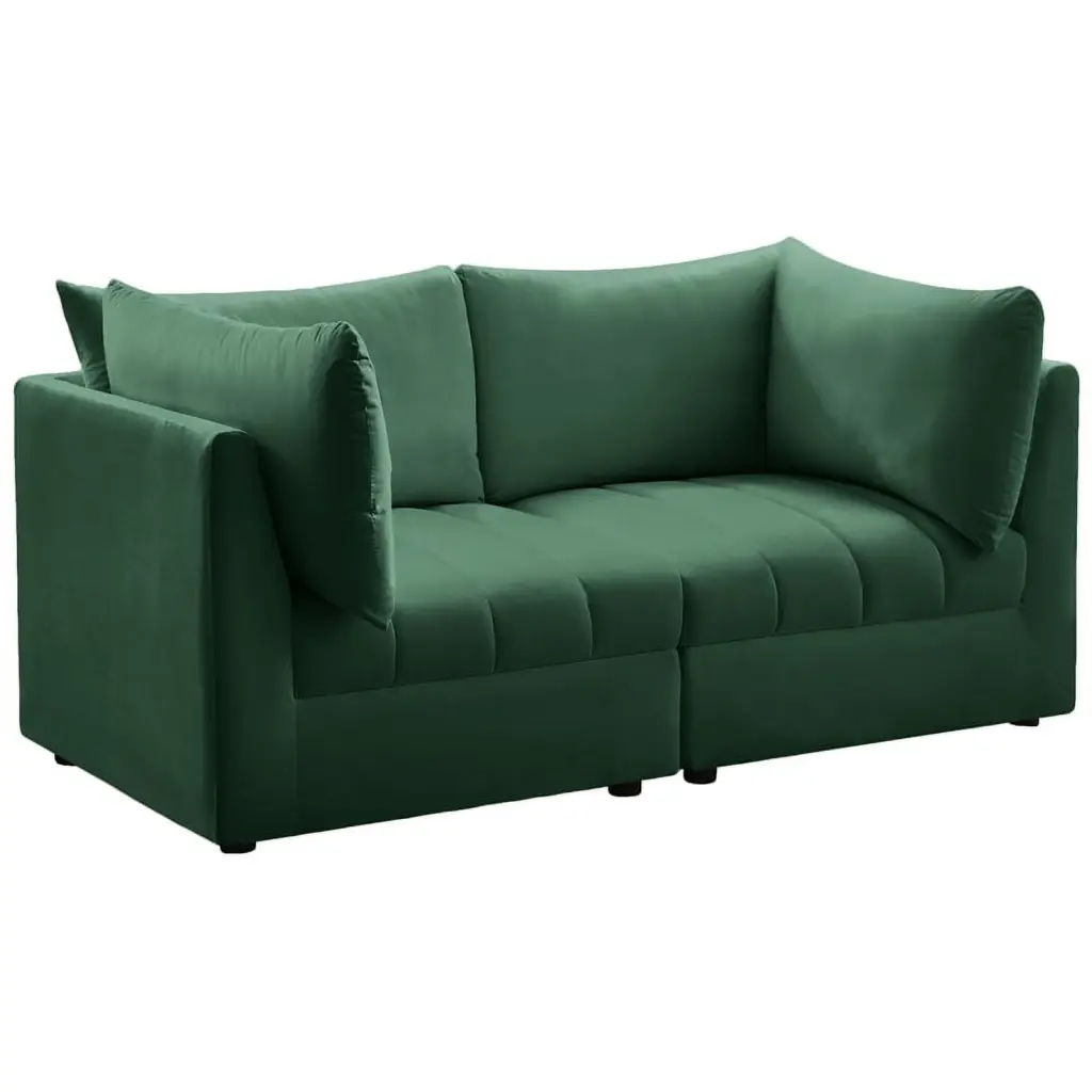 Meridian Furniture Jacob Green Velvet Modular Sofa Living Room