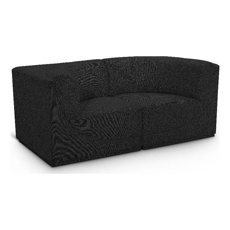 Meridian Furniture Ollie Black Boucle Fabric Modular Sofa