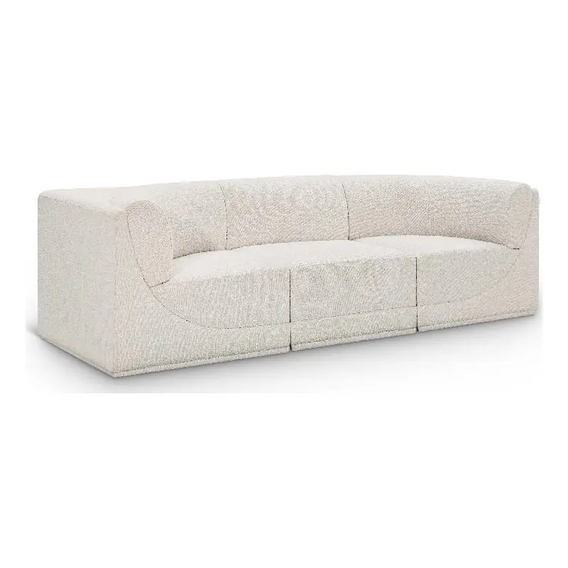 Meridian Furniture Ollie Cream Boucle Fabric Modular Sofa