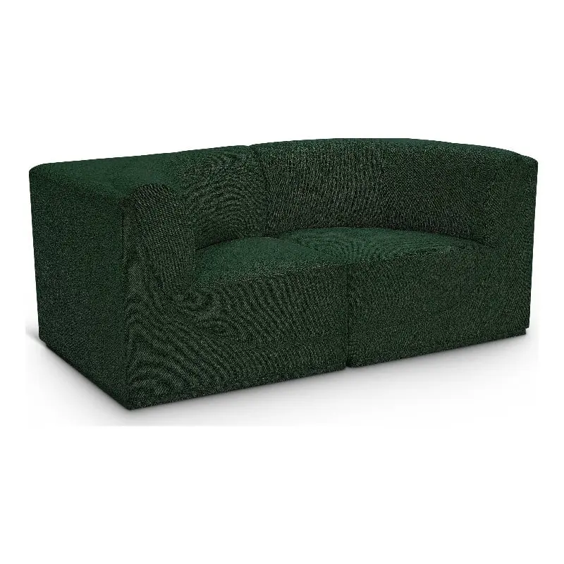 Meridian Furniture Ollie Green Boucle Fabric Modular Sofa Contemporary Design Living Room