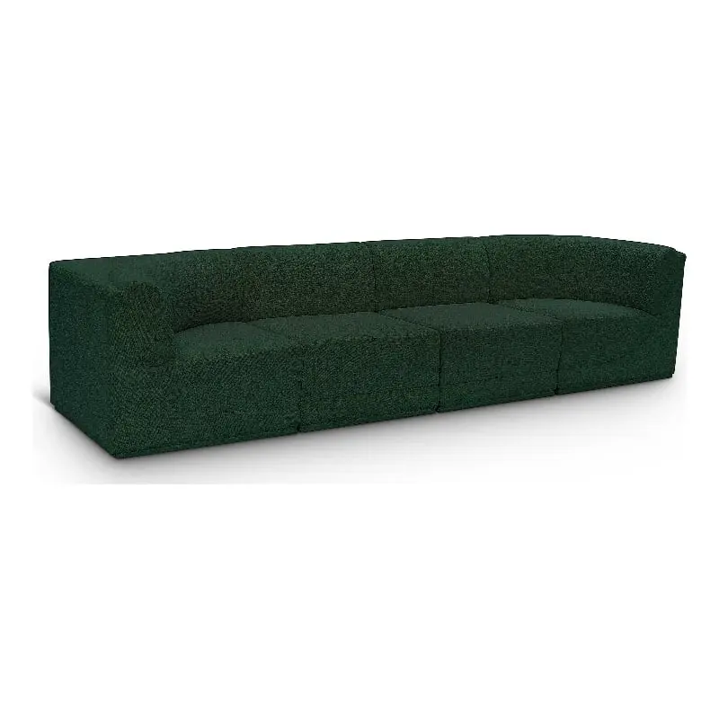 Meridian Furniture Ollie Green Boucle Fabric Modular Sofa - Modern Living Room Sectional
